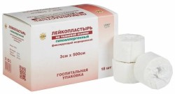 Лейкопластырь фиксирующий Leiko на тканевой (хлопковой) основе р. 3смx500см 18 шт.