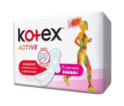 Прокладки женские, Kotex (Котекс) №7 актив супер плюс