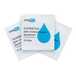 Салфетки ЭверсМед для стимуляции дыхания с нашатырным спиртом р. 3смх6см 1 шт.