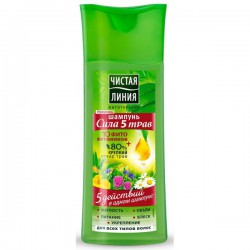 Шампунь Чистая линия Сила 5 трав 5 в 1 250 мл